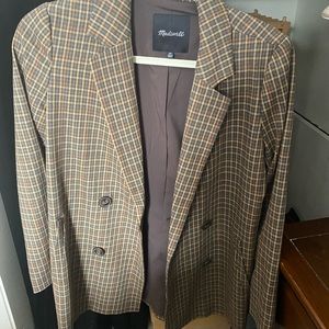 Madewell brown plaid blazer! Like new, only worn once!